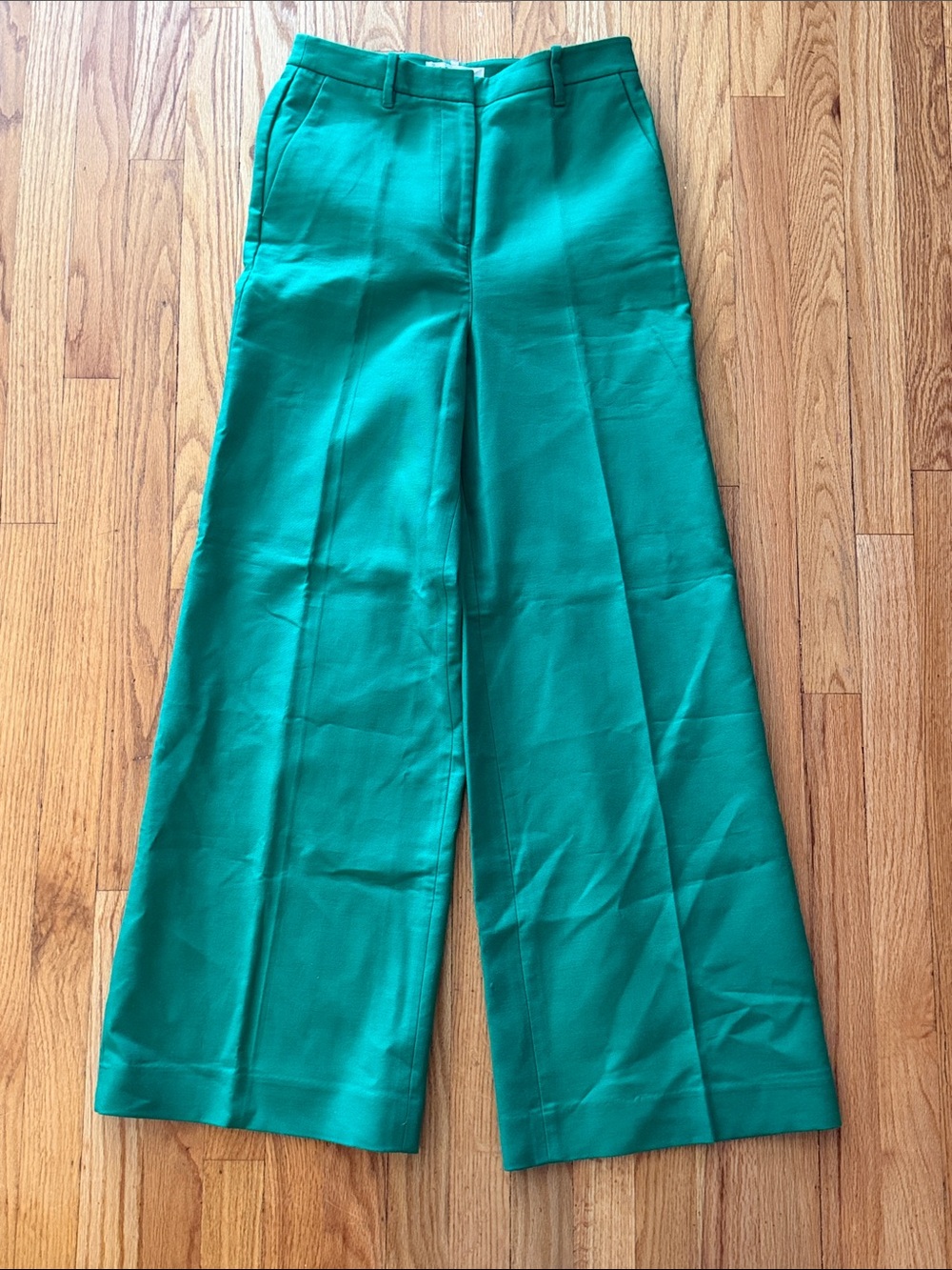 Boden sz 6 like new High-Waist Wide Leg Pants in Emerald Green cotton/modal